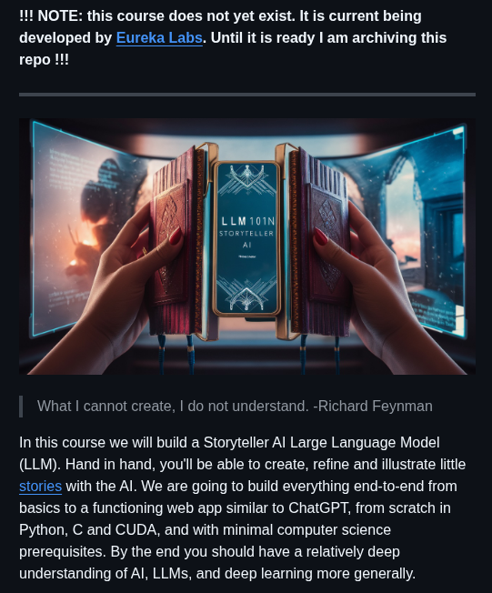 Karpathy Llm101n screenshot