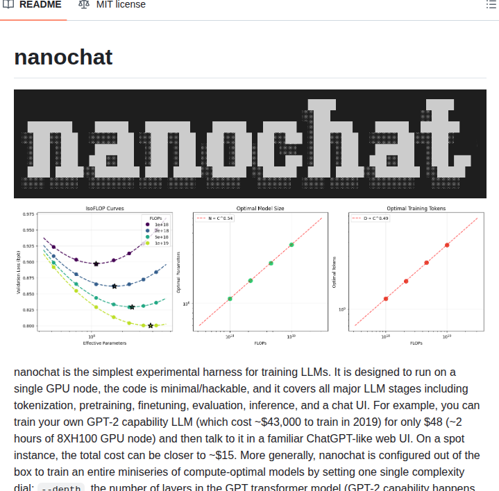 Karpathy Nanochat screenshot