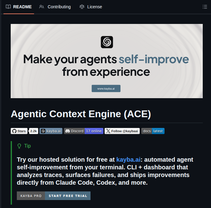 Kayba Ai Agentic Context Engine screenshot