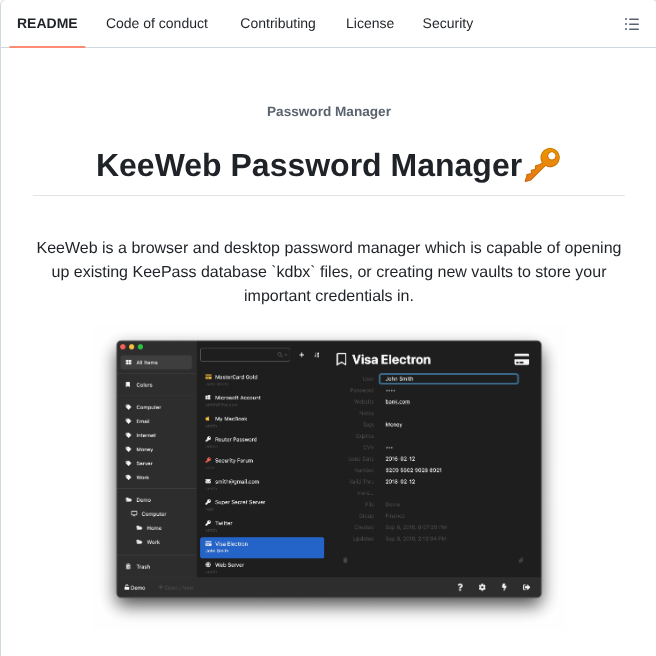 Keeweb Keeweb screenshot
