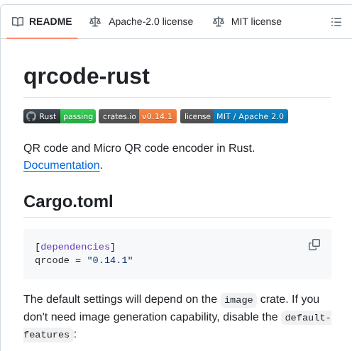 Kennytm Qrcode Rust screenshot