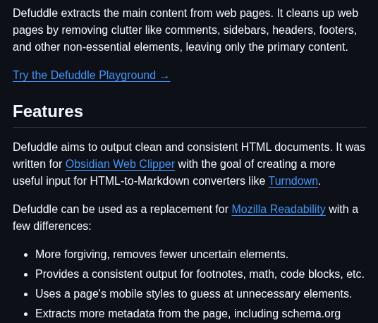 Kepano Defuddle screenshot