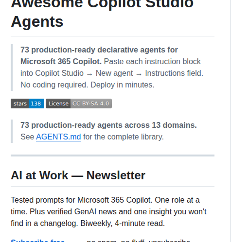 Kesslernity Awesome Copilot Studio Agents screenshot