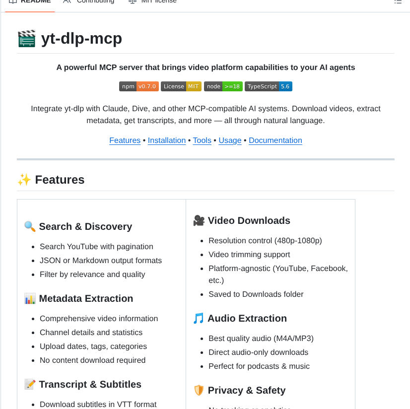 Kevinwatt Yt Dlp Mcp screenshot