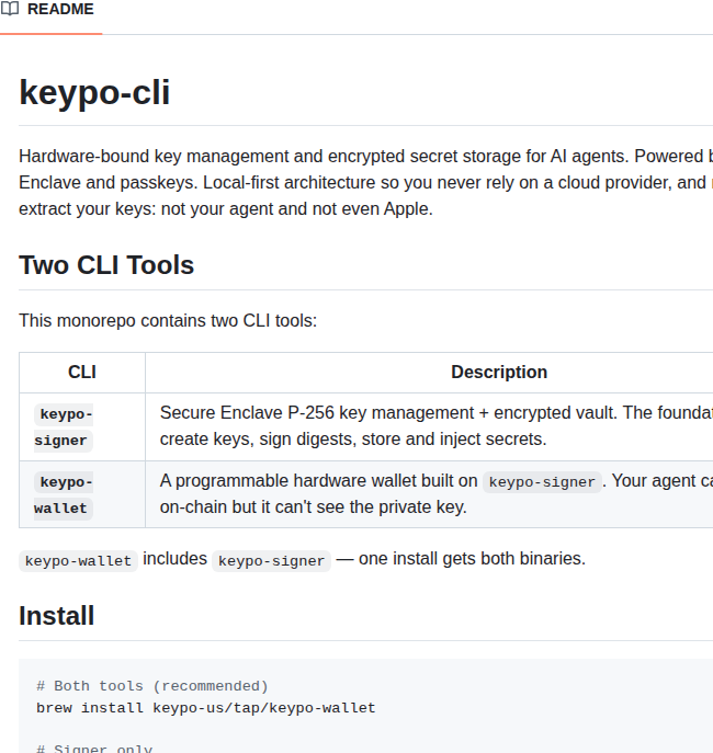 Keypo Us Keypo Cli screenshot