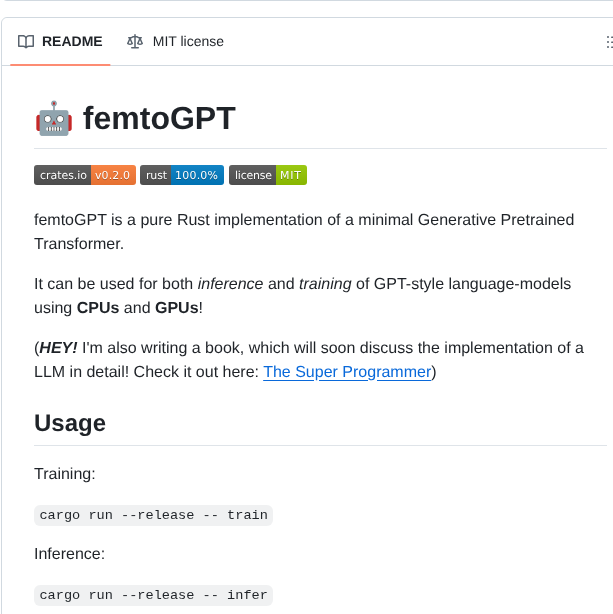 Keyvank Femtogpt screenshot