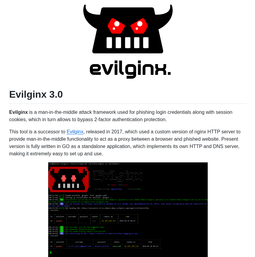 Kgretzky Evilginx2 screenshot
