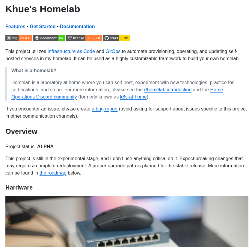 Khuedoan Homelab screenshot