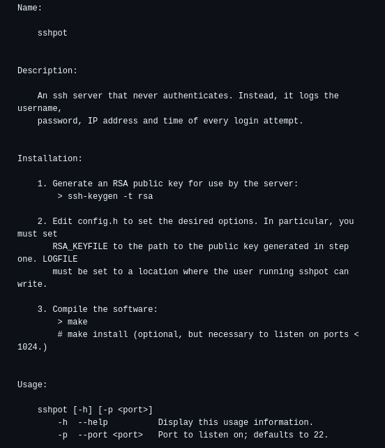 Kingtuna Sshpot screenshot