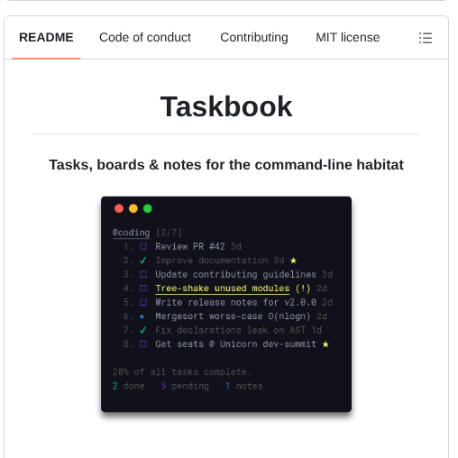 Klaudiosinani Taskbook screenshot