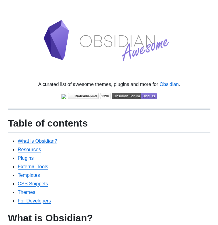 Kmaasrud Awesome Obsidian screenshot
