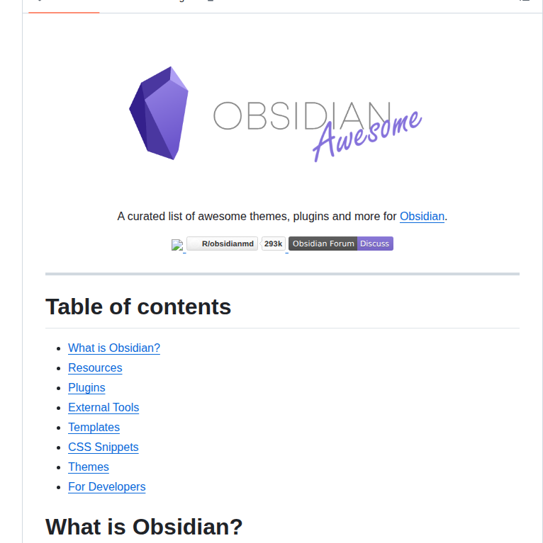 Kmaasrud Awesome Obsidian screenshot