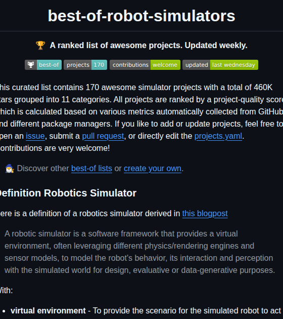 Knmcguire Best Of Robot Simulators screenshot
