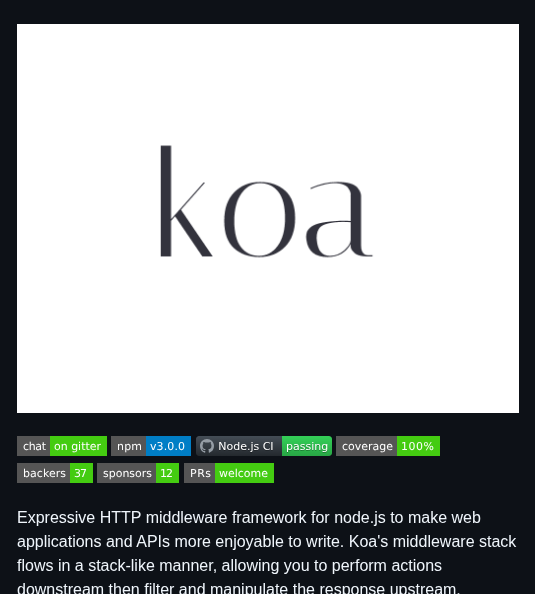 Koajs Koa screenshot
