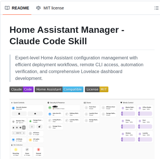 Komal Skynet Claude Skill Homeassistant screenshot