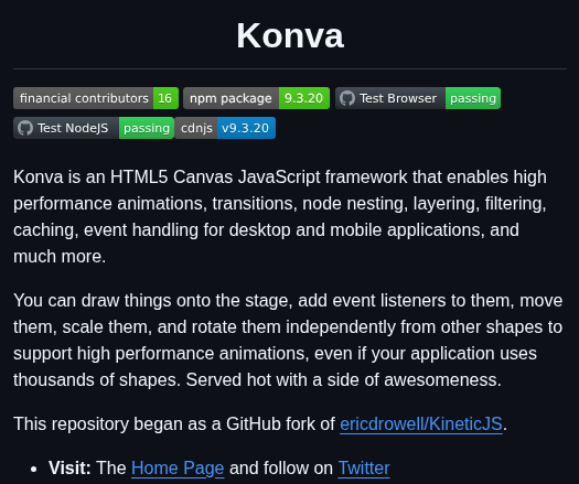 Konvajs Konva screenshot