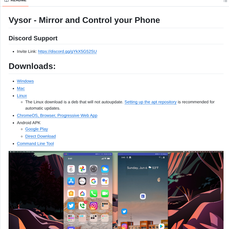 Koush Vysor.io screenshot