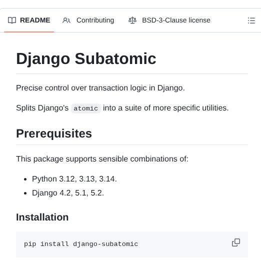 Kraken Tech Django Subatomic screenshot