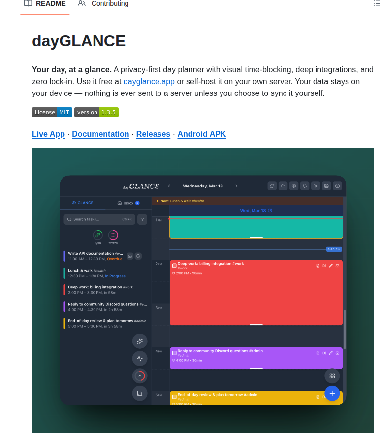 Krelltunez Dayglance screenshot