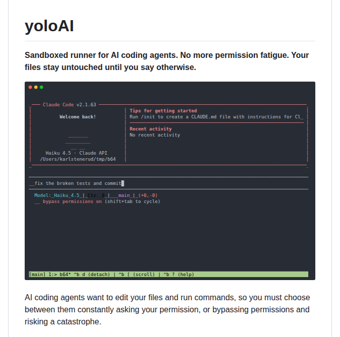 Kstenerud Yoloai screenshot