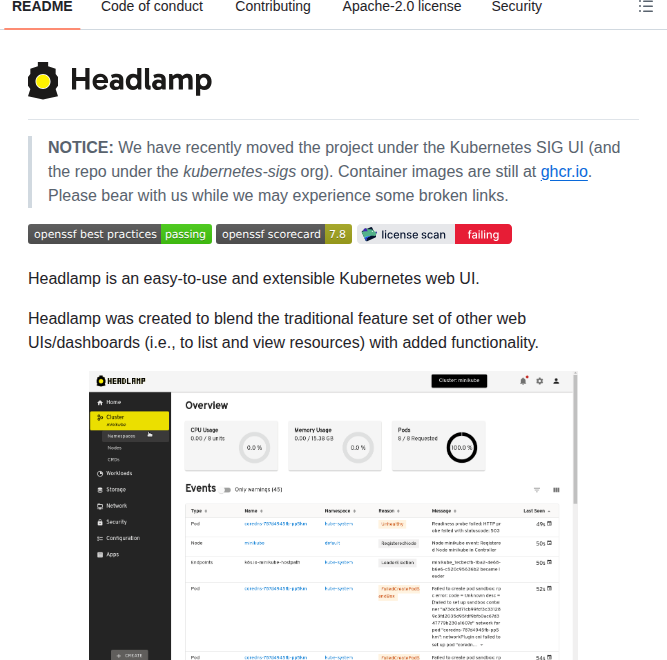 Kubernetes Sigs Headlamp screenshot