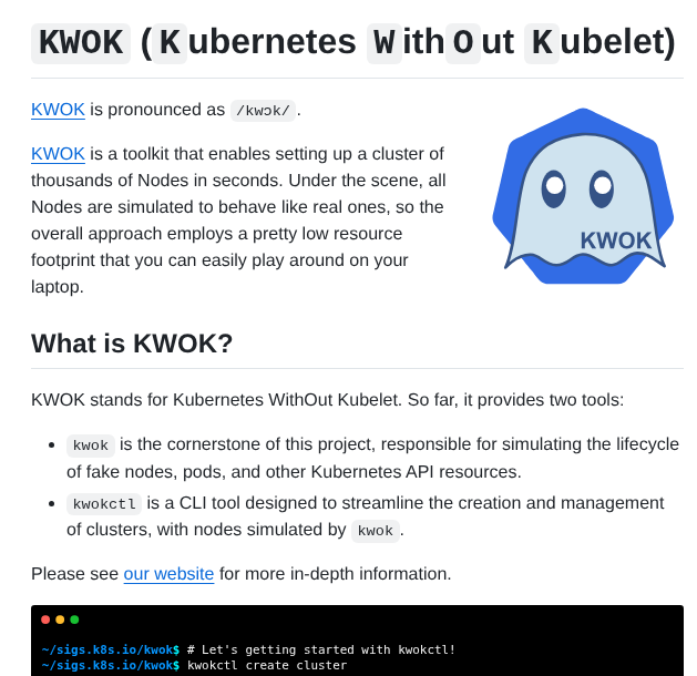 Kubernetes Sigs Kwok screenshot