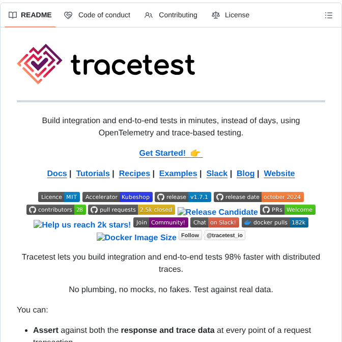 Kubeshop Tracetest screenshot