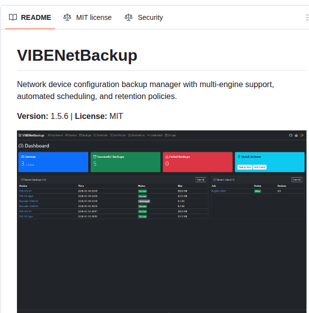 Kulunkilabs Vibenetbackup screenshot