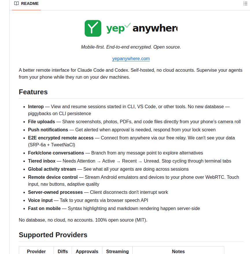 Kzahel Yepanywhere screenshot