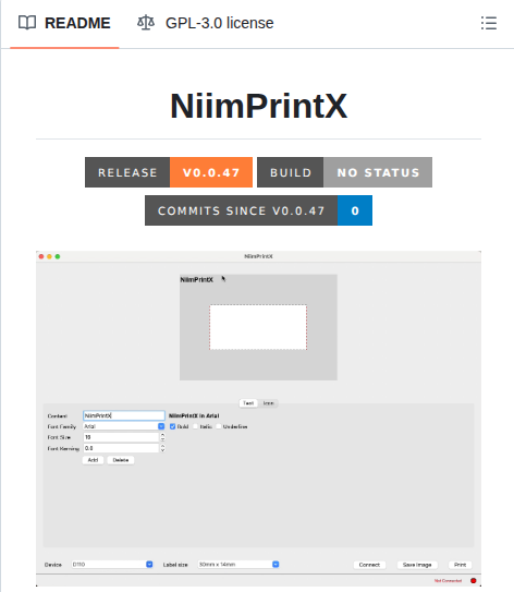 Labbots Niimprintx screenshot