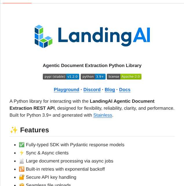 Landing Ai Ade Python screenshot
