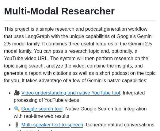 Langchain Ai Multi Modal Researcher screenshot
