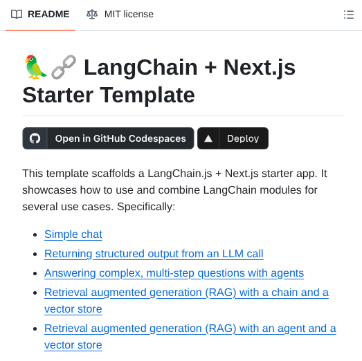 Langchain Ai Langchain Nextjs Template screenshot