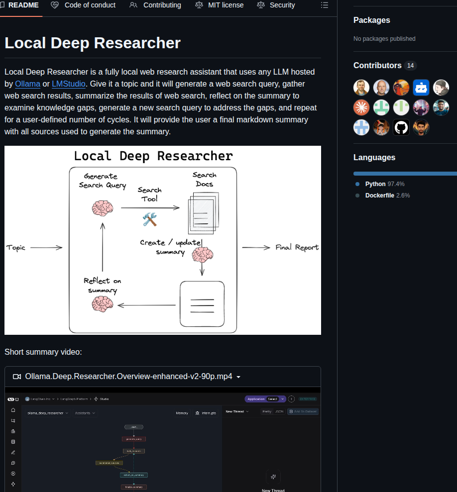 Langchain Ai Ollama Deep Researcher screenshot