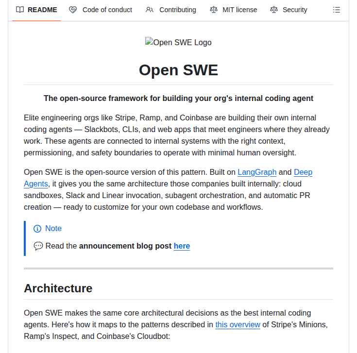Langchain Ai Open Swe screenshot