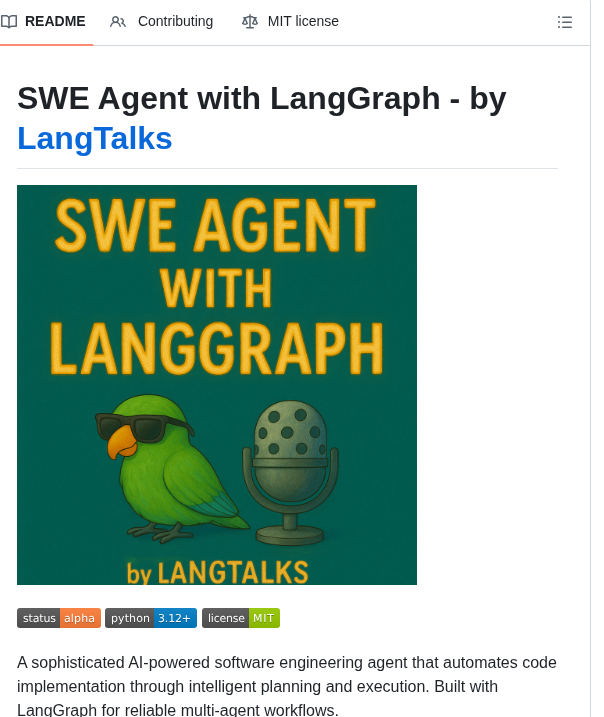 Langtalks Swe Agent screenshot