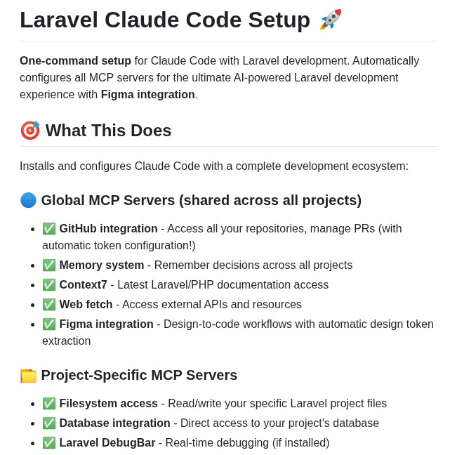 Laraben Laravel Claude Code Setup screenshot
