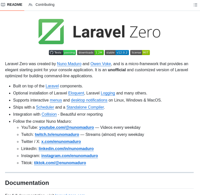 Laravel Zero Laravel Zero screenshot