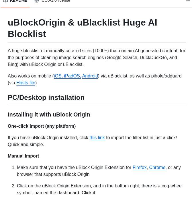 Laylavish Ublockorigin Huge Ai Blocklist screenshot