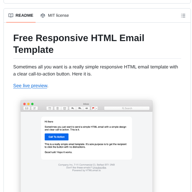 Leemunroe Responsive Html Email Template screenshot