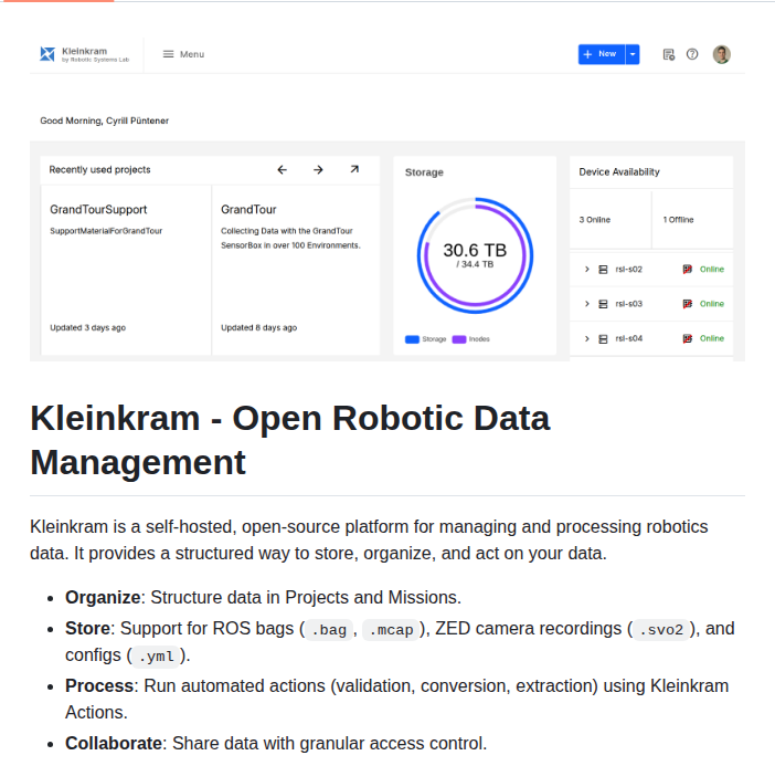 Leggedrobotics Kleinkram screenshot