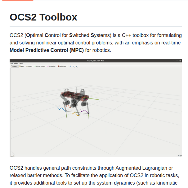 Leggedrobotics Ocs2 screenshot