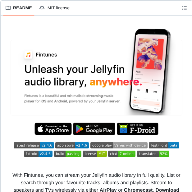 Leinelissen Jellyfin Audio Player screenshot