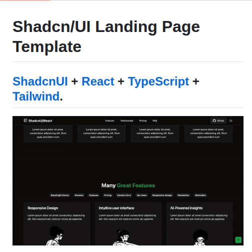 Leomirandaa Shadcn Landing Page screenshot