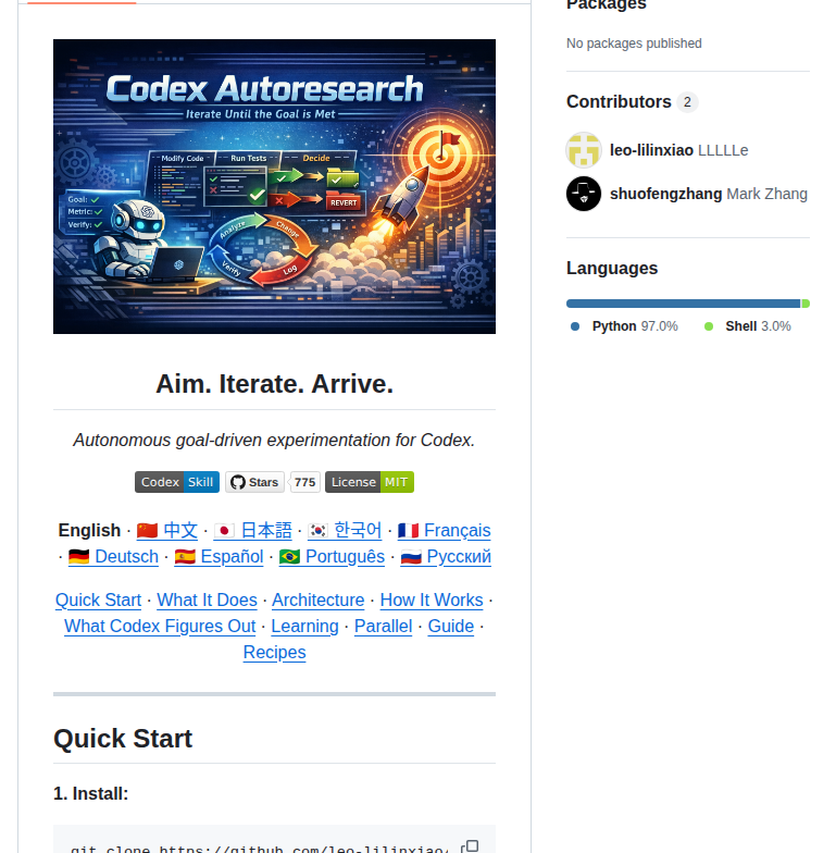 Leo Lilinxiao Codex Autoresearch screenshot