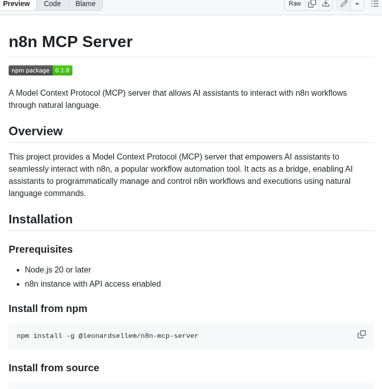 Leonardsellem N8n Mcp Server screenshot