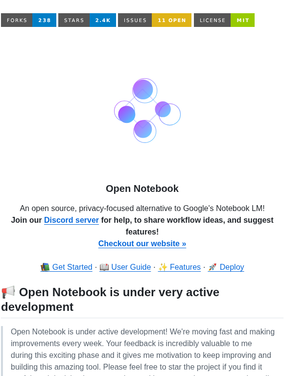 Lfnovo Open Notebook screenshot