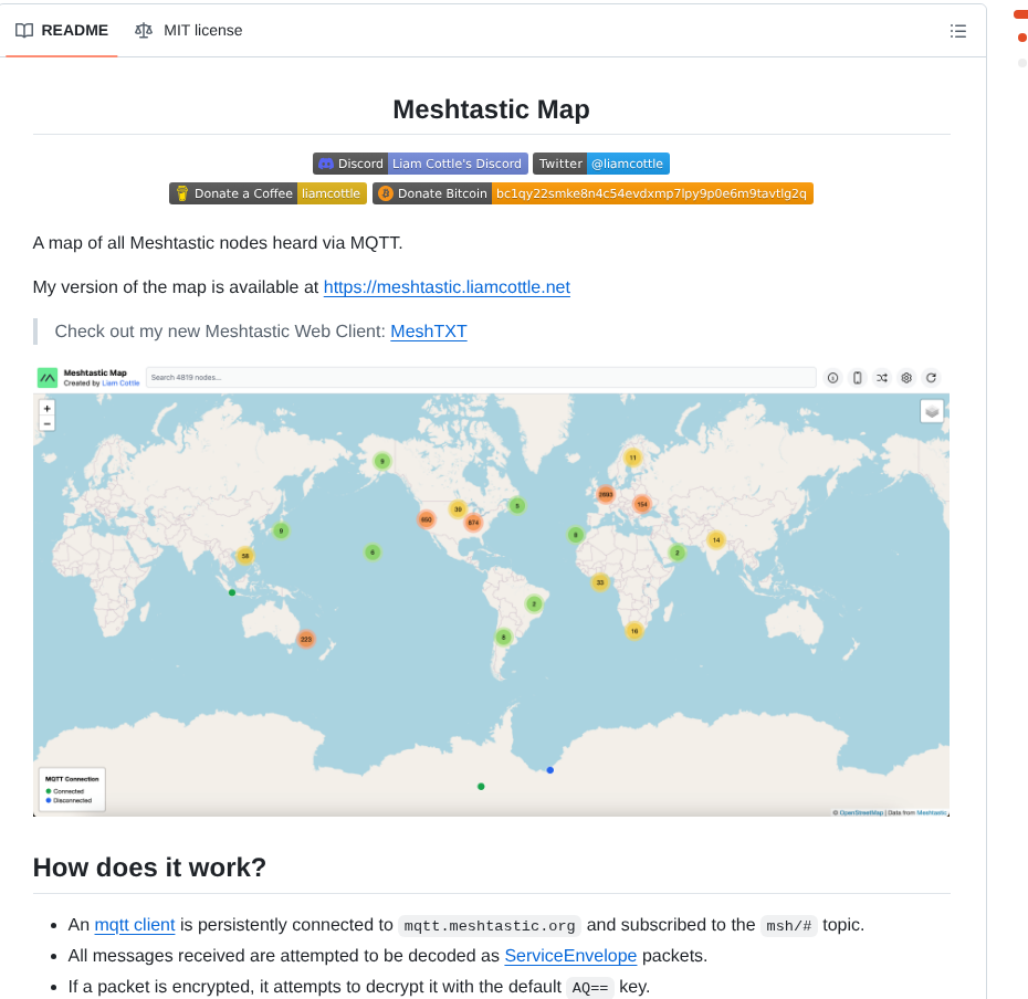 Liamcottle Meshtastic Map screenshot