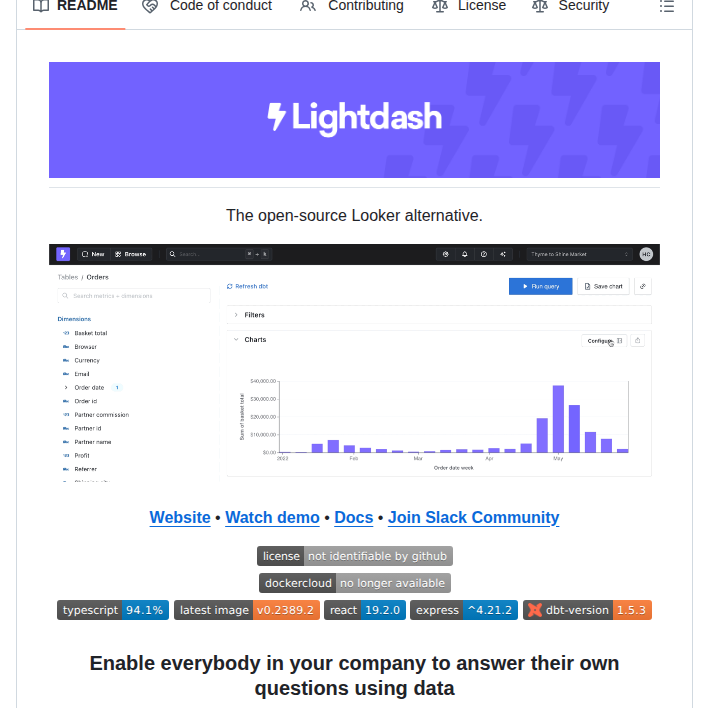 Lightdash Lightdash screenshot