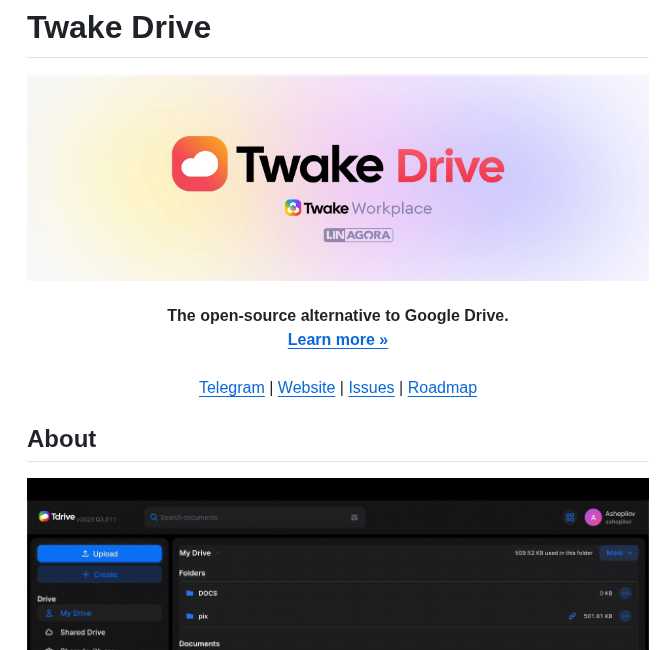 Linagora Twake Drive screenshot